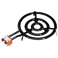 Garcima Gas Natural Anillo con Gas de Salida Lateral- 50 cm- Negro- Pack de 2